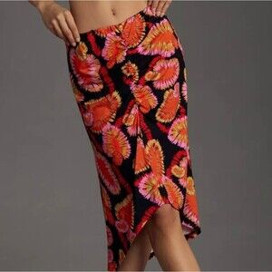 Farm Rio Colorful Draped Slip Floral Skirt - Size XXS
